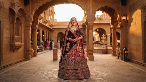 Red & Maroon Lehengas bridal couture