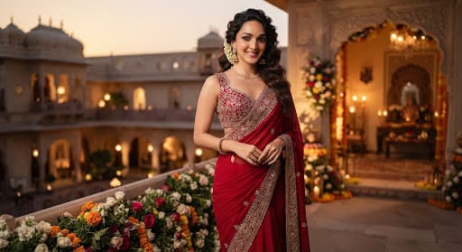 Red Georgette Saree